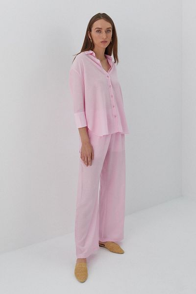 MARKALİSTE Elastic Waist Crinkle Trousers Pink