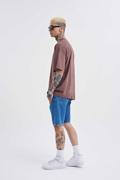 Machinist Ανδρικό μπλουζάκι Basic Super Cotton Oversize Plum