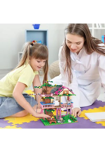 Choice 504 قطعة - مع حقيبة أصدقاء المدينة منزل شجرة عطلة الصيف فيلا القلعة مجموعات مكعبات البناء شخصيات G