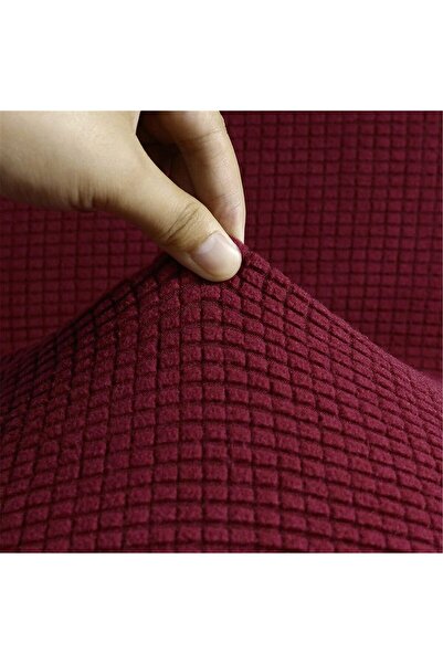 Fabienne High Stretch One Seater Sofa Cover Slipcover Free Size 80-120cm Burgundy