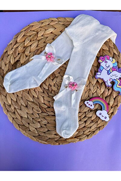 Harry&Millie Kız bebek 0-6 ay çiçek aksesuarlı kurdeleli külotlu çorap