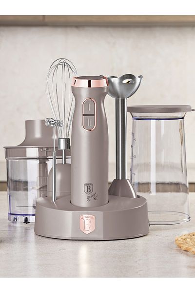 Berlinger Haus Hand Blender Stick Mixer Set With 6 Accessories Hand Whisk Taupe Collection