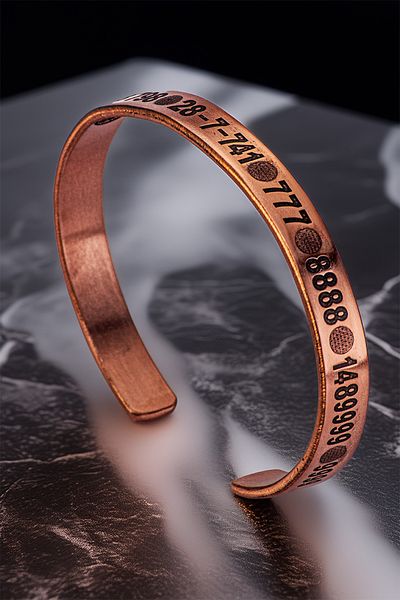 OSMANLI GÜMÜŞ Men's Women's Copper Bracelet - Number Sequences with Armor and Protection Prayer Inside Money Health Metal Box Quartz