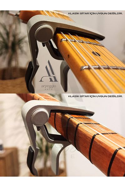 arpeggio ARTE Guitar Capo, Guitar Capo, Acoustic Guitar, Electric Guitar, Ukulele Capo, Saz(Binding) Capo, Grey Capo
