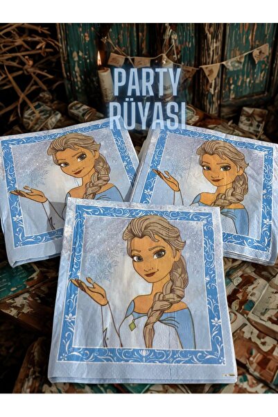 partyrüyası Frozen Elsa Birthday Themed Napkin 20 Pieces