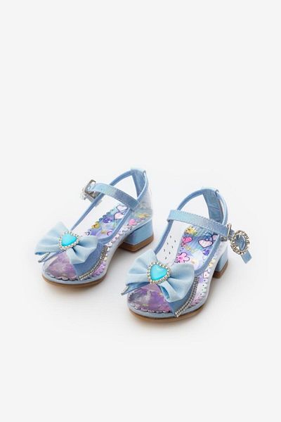 Le Mabelle Blue Bow Transparent Girls' Shoes