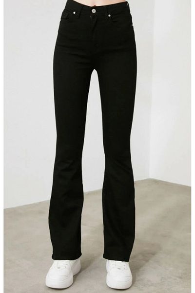 ModaDeniz Black Pocket Lycra High Waist Spanish Jeans Trousers