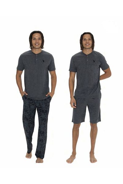 U.S. Polo Assn. Πόλο Ασν. Ανδρικό Σετ Πιτζάμες με 3 Κουμπιά
