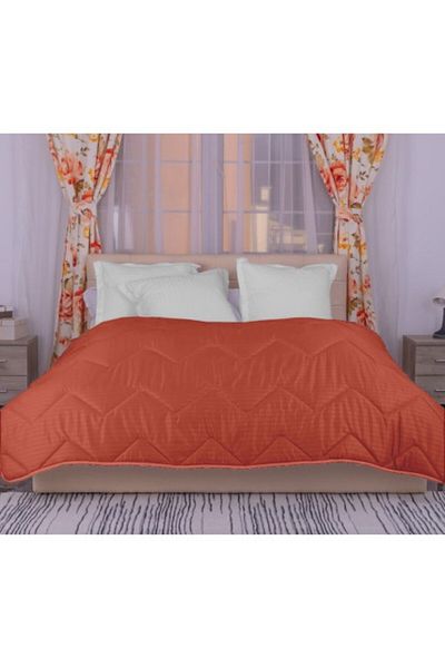 Pucioasa Winter wool quilt, damask polycotton 160X210cm, orange