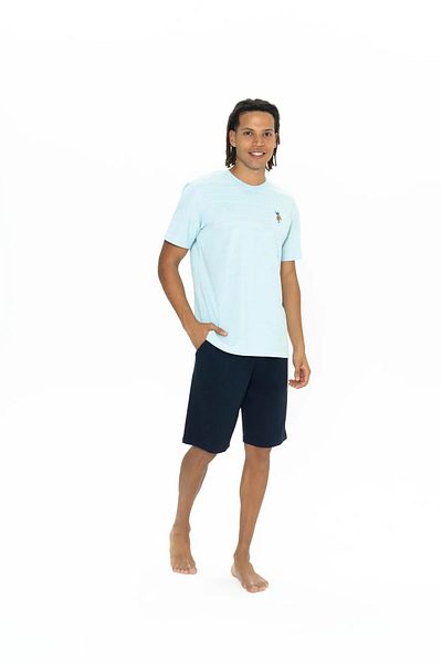 U.S. Polo Assn. U.S. Polo Assn. Set de pantaloni scurți de pijama uni cu gât rotund pentru bărbați