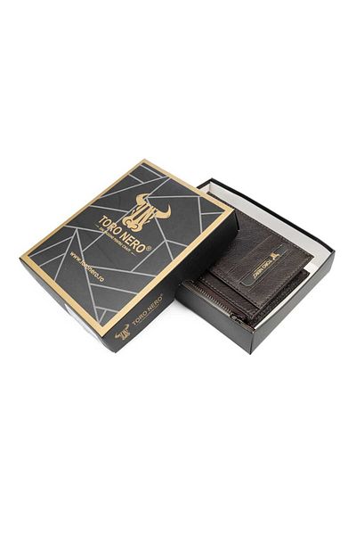 Toro Nero Men's Brown Genuine Leather Card Holder Icon