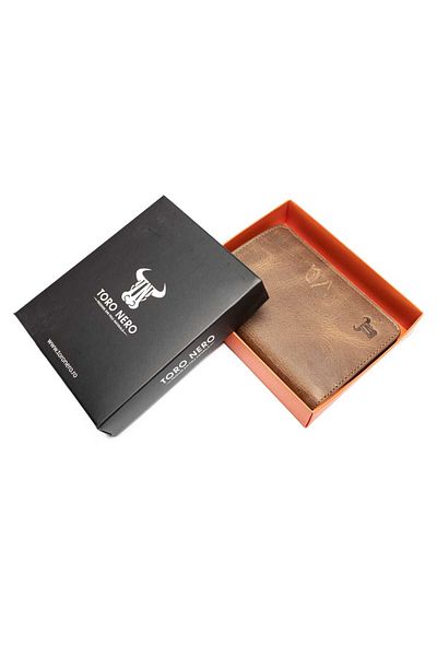 Toro Nero Men's Wallet Made Of Genuine Leather, Brown-navy Blue, Ayan