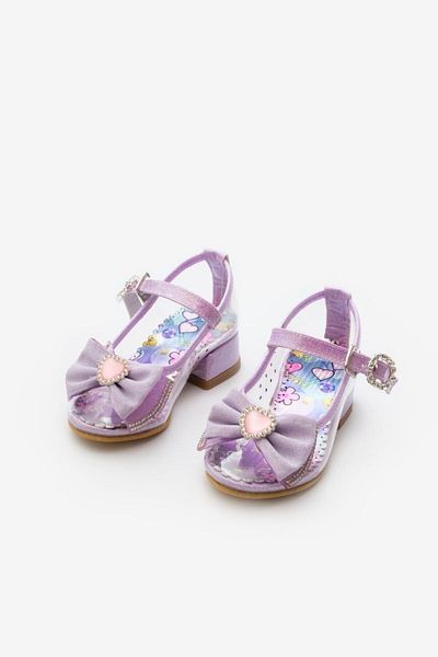 Le Mabelle Lilac Bow Transparent Girls' Shoes