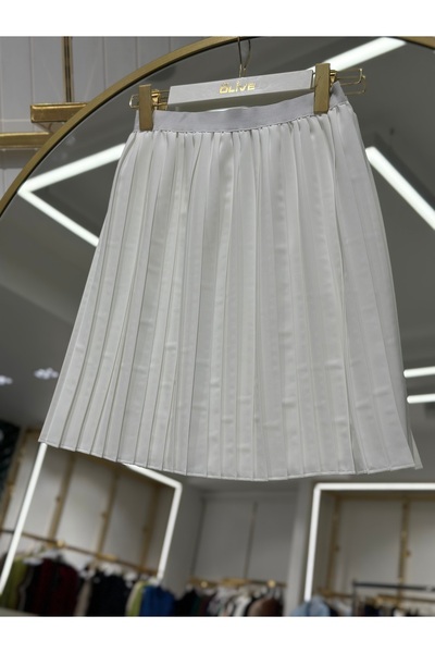 She Olive Pleated Skirt Lengthening Underwear