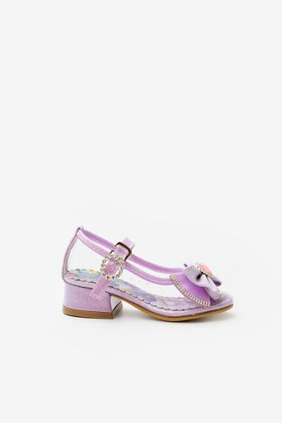 Le Mabelle Lilac Bow Transparent Girls' Shoes