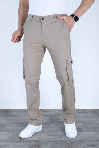 sports here Εποχιακό λινό παντελόνι με ίσιο πόδι Cargo Pocket