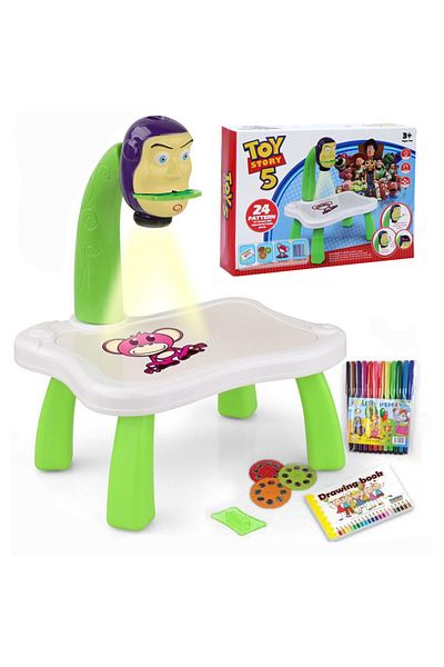 Pitikot Jucarie educationala tip tabla, masuta de desenat cu proiector, cu hologram