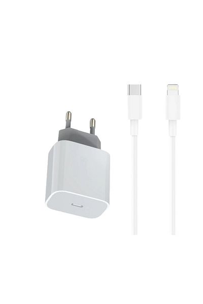 OEM Încărcător compatibil, mufă Lightning, seria Apple, 20W, iPhone 14, 13, 12, 11, 8, 7, 6, 5, USB Type-C