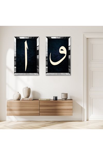 Zevahir Mobilya Dekorasyon SET DE MASA MDF DUBLA CU CADRU PLEXY CU Oglinda SILVER