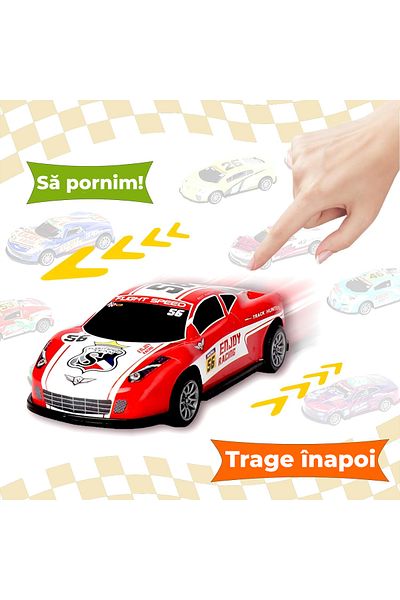 Pitikot Set 10 masinute Aliaj,1:64, Multicolor Pitikot®