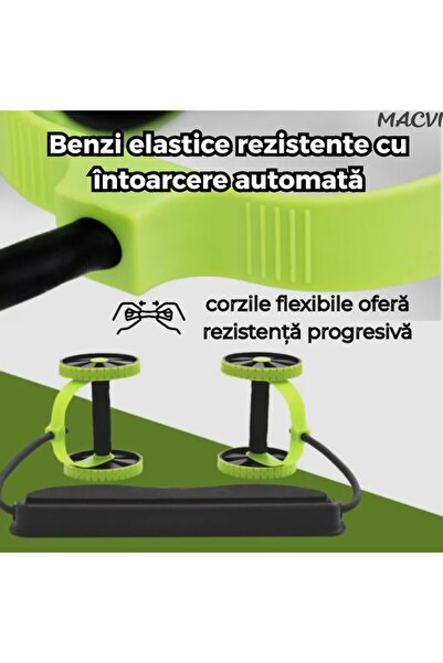 MACVI Macvi® fitness machine with double rollers and elastic ropes, abdomen, back, arms and legs