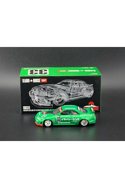 mini gt 1:64 Kaido House Nissan Skyline Gt-R R33 Imai Racing V1 - Green Diecast Model Car
