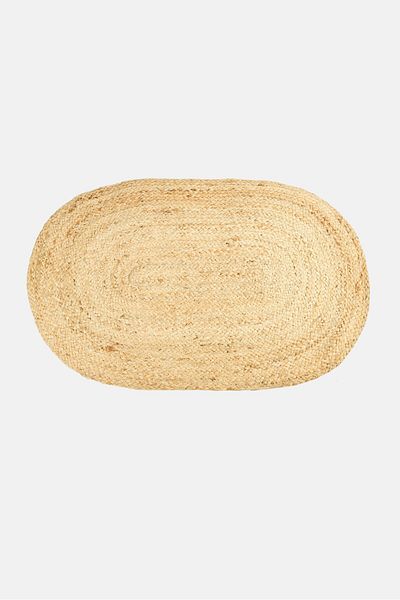 Muy Mucho Oval Jute Rug, Tan