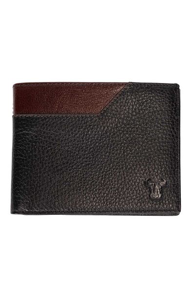 Toro Nero Men's wallet made of genuine leather, black and brown, Boris