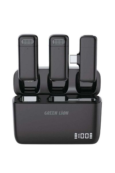 Green Lion Duo Cast Wireless Mic Type C (Long Distance Transmission, Automatic Pairing, 7 Hours Work