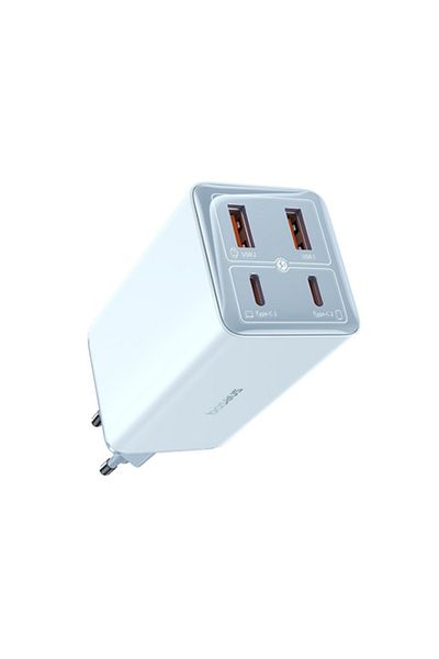 Baseus Încărcător de perete cu 4 porturi, cablu Type-C, 2x USB, 2x Type-C, 100W, 20V, 5A, 1m, GaN6 Pro, albastru