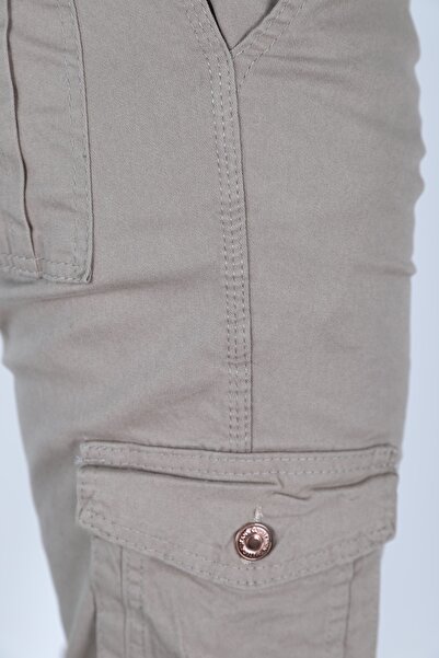 sports here Düz Paça Kargo Cepli Keten Mevsimlik Pantolon