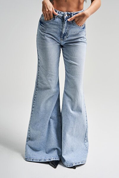 its basic Blugi de damă Culoare 4s5-3 Flare Fit Picior lat 100% bumbac Lungime interioară 83 cm Blugi din denim