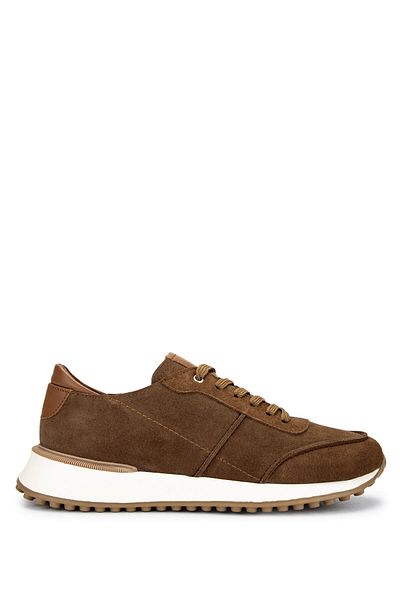 Tamer Tanca Men's Genuine Leather Brown Sneakers & Sports Shoes