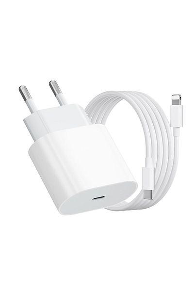 OEM Încărcător compatibil, mufă Lightning, seria Apple, 20W, iPhone 14, 13, 12, 11, 8, 7, 6, 5, USB Type-C