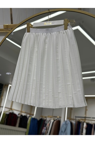She Olive Pleated Skirt Lengthening Underwear
