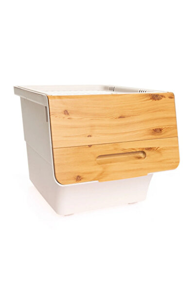 nextbuy Tekli Organizer Bambu Çok Amaçlı Kutu Tekerlekli Patateslik Sebzelik Soğanlık Kutusu Oyuncak Sepeti