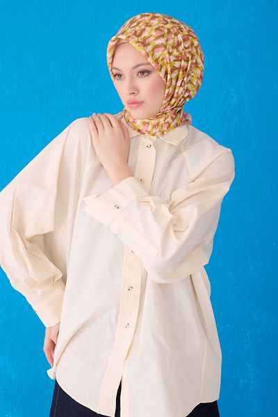 Belli Κασκόλ Pure Silk 4103D (Twill Silk) 90 x 90 Μωβ - Πράσινο