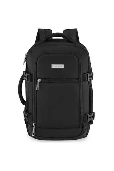 zagatto Travel Backpack, ®, Black, 20l, Suitcase Opening, Trolley Strap, Side Handle, Zg920