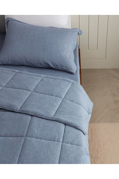 Madame Coco İlus Bamboo King Size Comforter Set - Blue