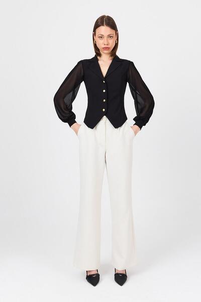 Rays Černá košile s dvojitým límečkem na knoflíky 9476