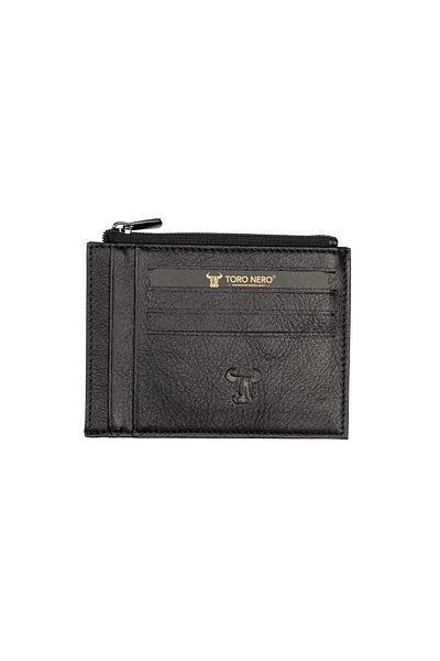 Toro Nero Men's Card Holder Made Of Genuine Leather, Black Amis