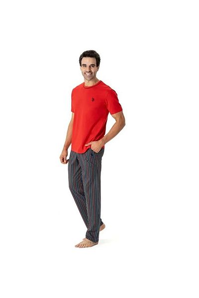 U.S. Polo Assn. Σετ πυτζάμες US Polo Assn Ανδρικό σετ πιτζάμες με ριγέ στρογγυλό γιακά