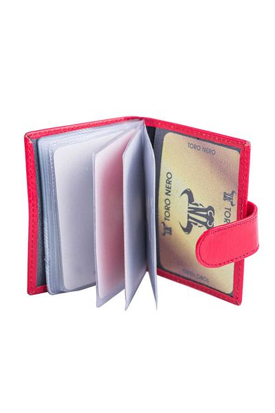 Toro Nero Men's card holder made of genuine leather, red Master