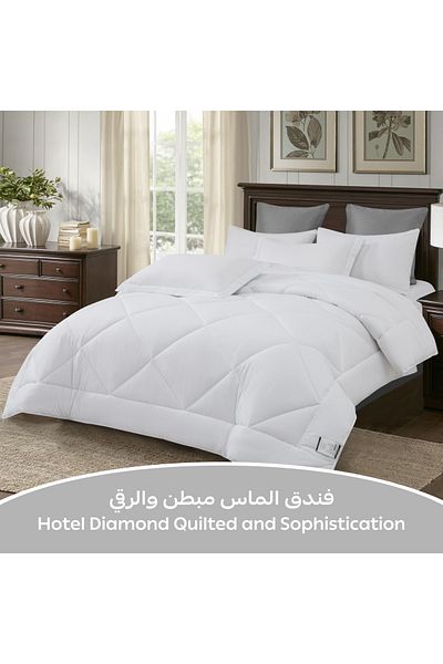 Donetella 6-piece Comforter Set – King Size 260x240 Cm, Microfiber, Solid Quilted 350 Gsm Filling