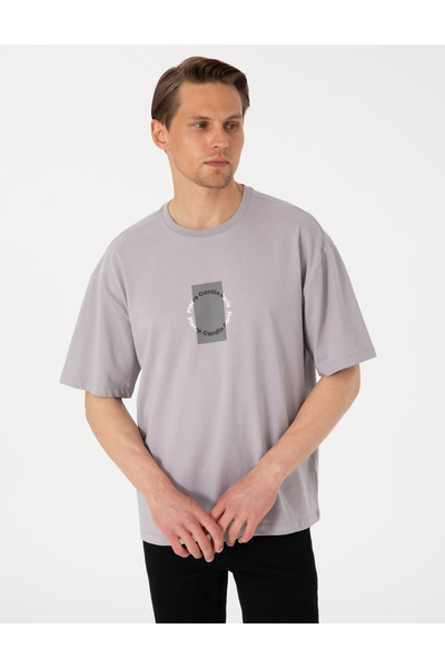 Pierre Cardin تي شيرت رمادي مريح بياقة دائرية 50310155-VR024