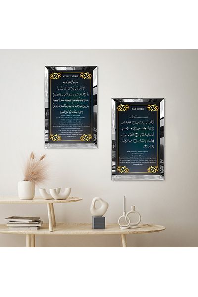 Zevahir Mobilya Dekorasyon SET DE MASA DUBLA MDF CU CADRU DE PLEXY CU Oglinda SILVER AYETEL KURSI SI NAS SURAT