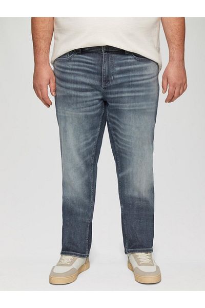 s.Oliver Big Sizes, Casby Men's Big Size Jeans, Faded Look, Medium Waist And Regular Fit Cut, Blue