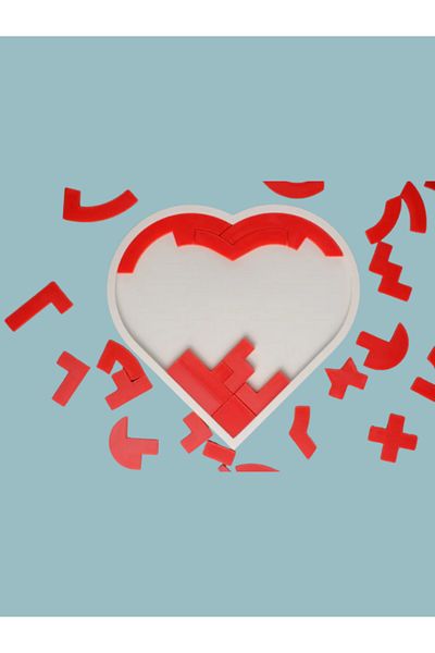 epoksi Heart Shaped Brain Teaser Puzzle - Puzzle - Difficult Puzzle