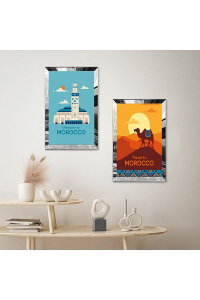 Zevahir Mobilya Dekorasyon SET DE MASA MASA MDF DUBLA CU CADRU DE PLEXY CU OGLINDA SILVER FOND COLORAT