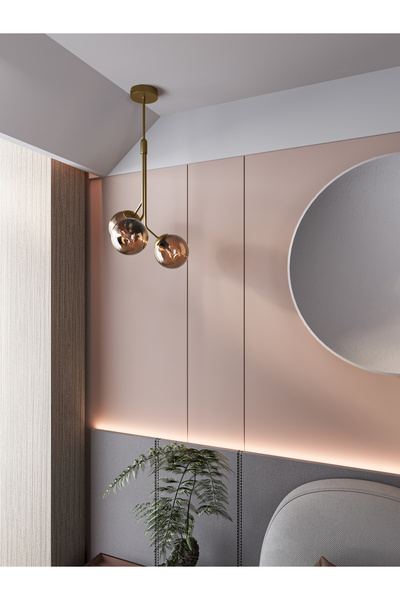 avizade LUNO Amber Antique – Eskitme Gövdeli Bal Cam Avize (60 cm)